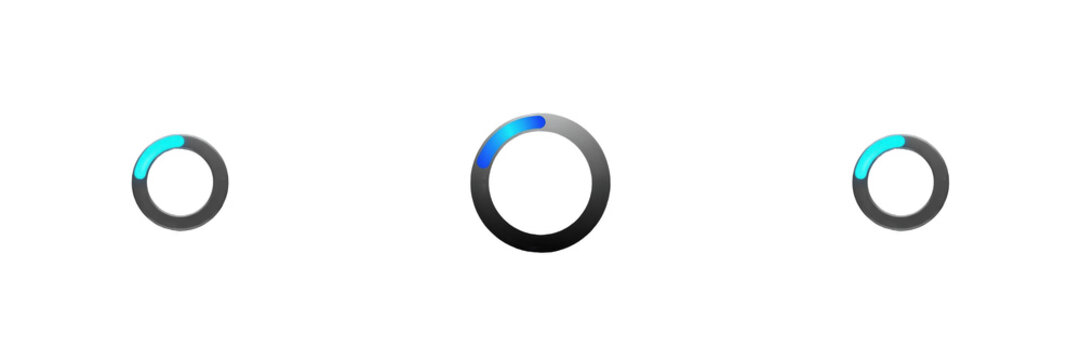 Loading spinner icon, Progress circle, Wait symbol, Chargement, Cargando, Buffer indicator, Pending action, Processing.