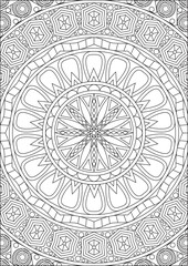 Obraz premium DIY coloring page for adults easy mandala color therapy for anti stress relief vector