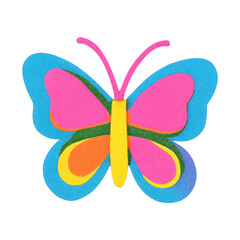 Fototapeta premium PNG Colorful vibrant butterfly illustration.