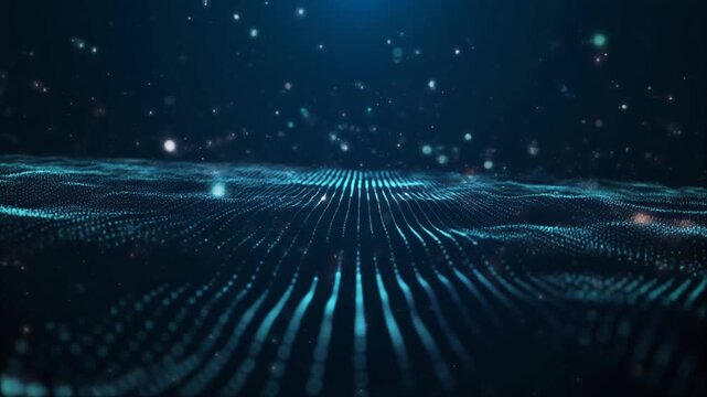 Digital Sea of Information: A mesmerizing digital landscape unfolds, showcasing an ocean of data points in motion.