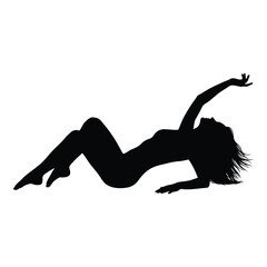 Fototapeta premium Silhouette of person doing dynamic backbend stretch pose on clear background vector on white background