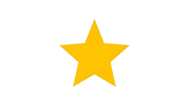 Bright yellow star shape on a white background symbol