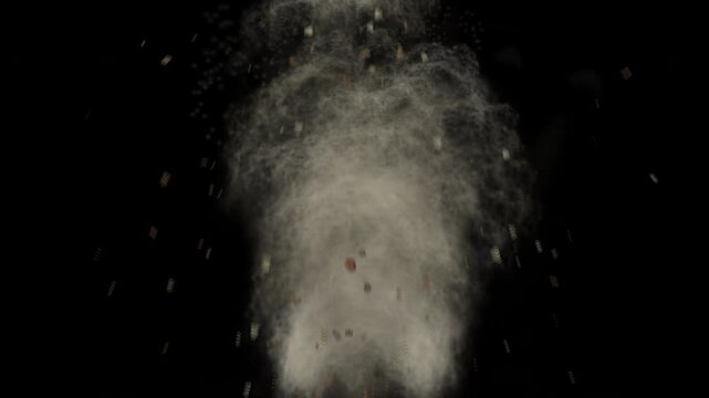 Ground Blast Animation Dust Explosion Debris Impact Cinematic Effect