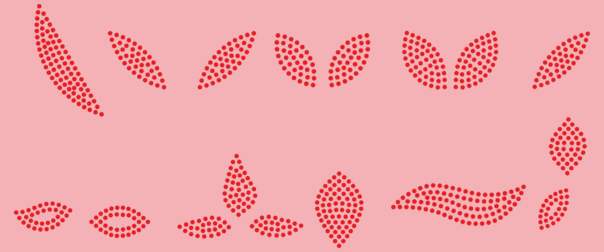 Rhinestone Leaf Border Pattern, Crystal Nature Motif Strip for Heat Transfer and Textile Design