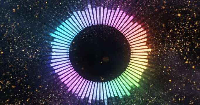 Colorful circular pattern with gradient hues creating a vibrant visual effect