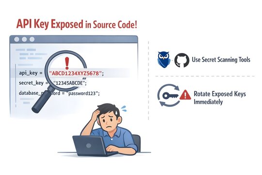 API Key Exposure in Source Code Prevention Guide &ndash; Secure Coding Infographic Template
