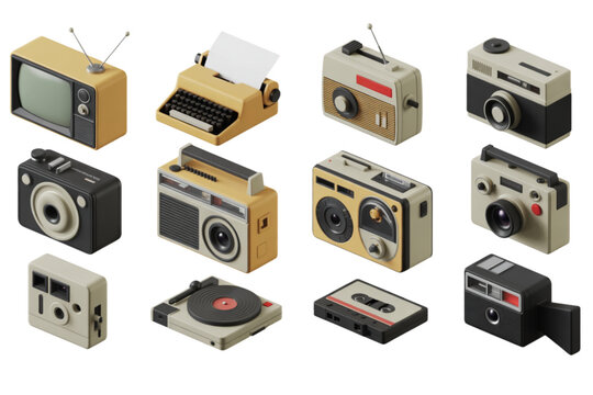 Assorted modular electronic devices and circuit boards in various sizes Vector