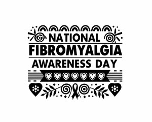 Obraz premium Fibromyalgia Awareness Vector Art, Chronic Pain Support and Awareness Isolated on White