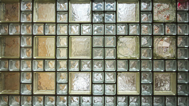 Alte Wand aus Glasbausteinen