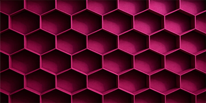 Seamless hexagonal honeycomb vector pattern with a yellow 3d geometric structure and orange bee cell texture for a modern technology wallpaper backdrop