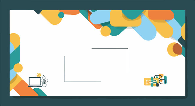 Colorful Postcard Design Template Layout.