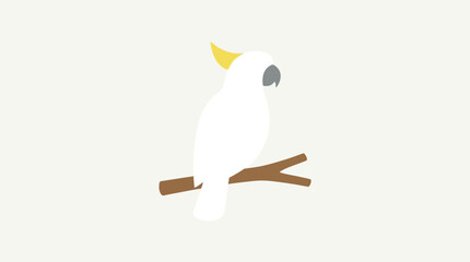 Illustration of a white cockatoo perched on branch. © Abhinaya Project