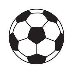 Classic soccer ball icon with editable stroke. Traditional football ball vector with black and white pentagon pattern. Minimalist flat sports symbol isolated on white background. © Tetiana