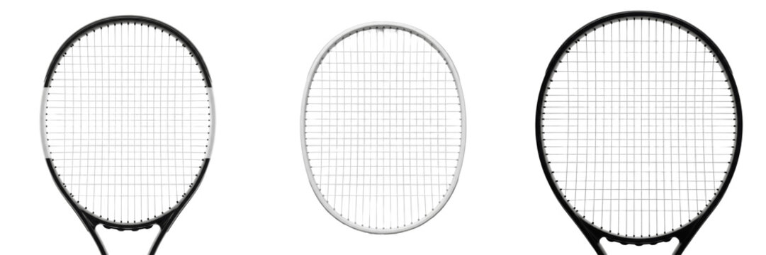 Tennis Racket Strings Area Blank Mockup, Raqueta de Tenis, Raquette de Tennis, 网球拍, Athletic Racket Frame, Synthetic Gut Stringing Space, Professional Sports Gear Design