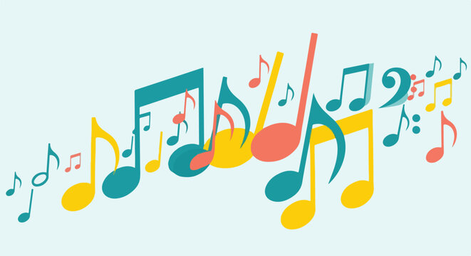 Colorful music notes and symbols 29.