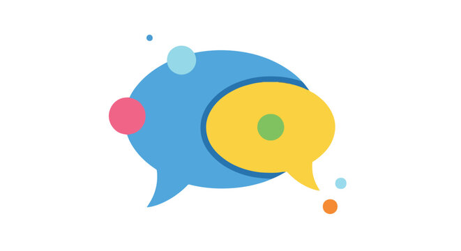 Colorful speech bubbles chat icons.