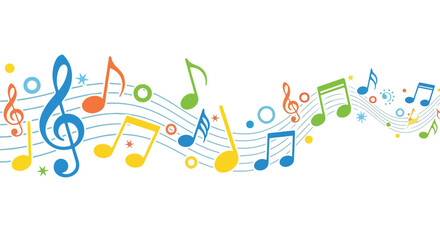 Colorful music notes and symbols 36. © Kalika