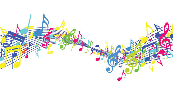 Colorful music notes and symbols 42.