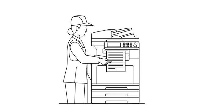 Man using a photocopier machine.