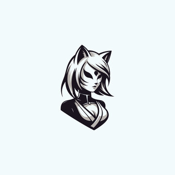 Girl Kitsune Mask Logo