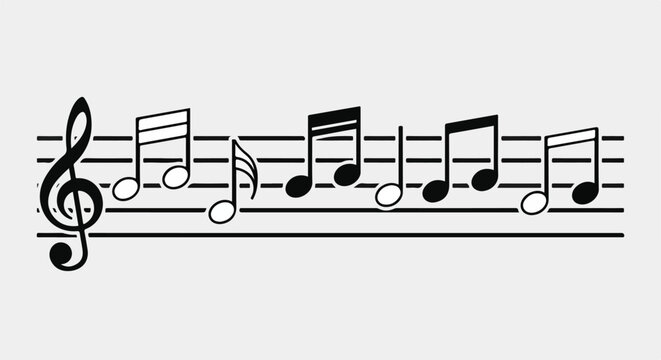 Music notes on a staff.