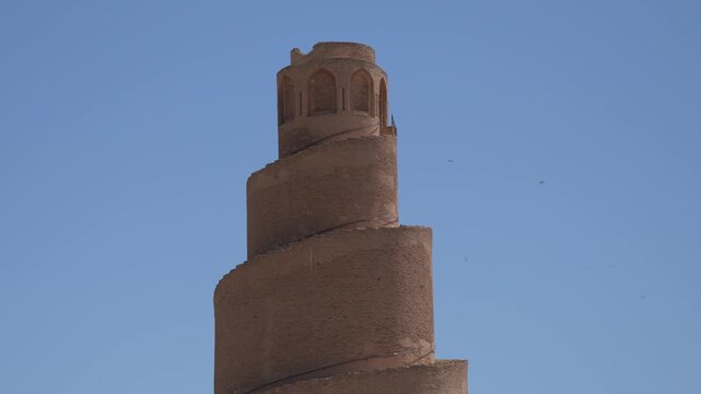 Malwiya is the minaret of the Great Mosque of Samarra, built in the Iraqi city of Samarra in the 9th century.