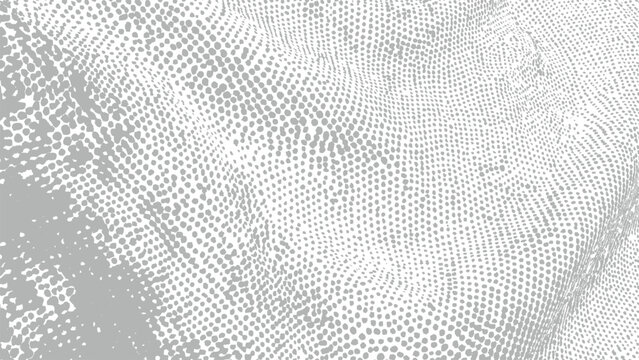 Halftone dots pattern illustration with varying density and size on white background abstract design element