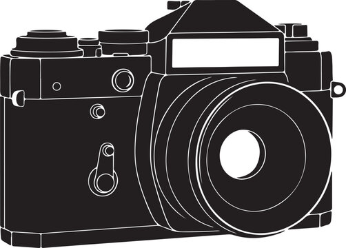 "Camera silhouette vector illustration symbolizing photography, media, and visual creativity"