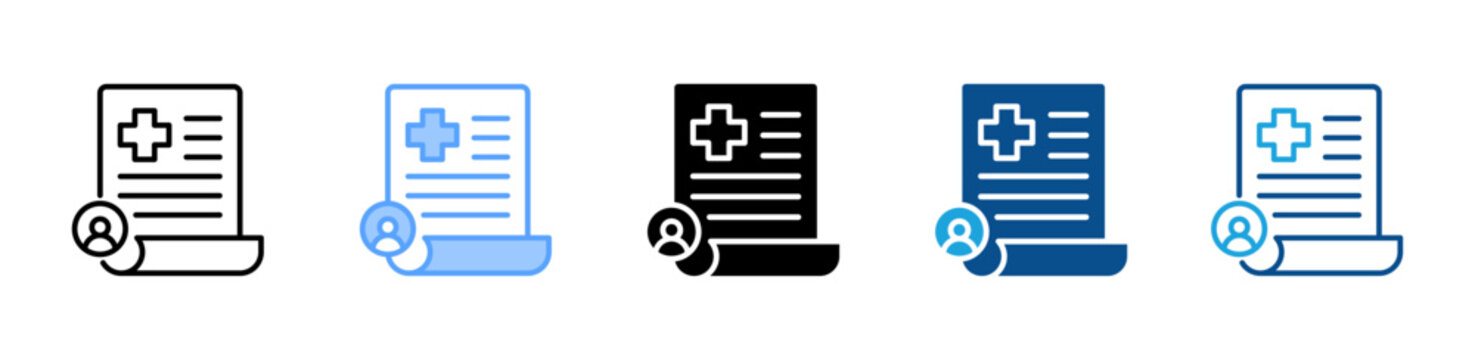 Medical Report icon multiple style and collection