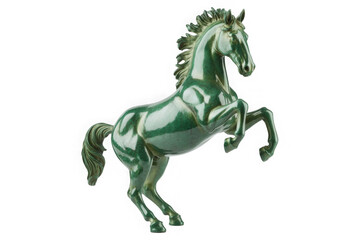 Fototapeta premium Isolated bronze horse sculpture, prancing animal statue with mane and tail detail outdoor