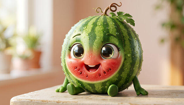 funny cartoon watermelon