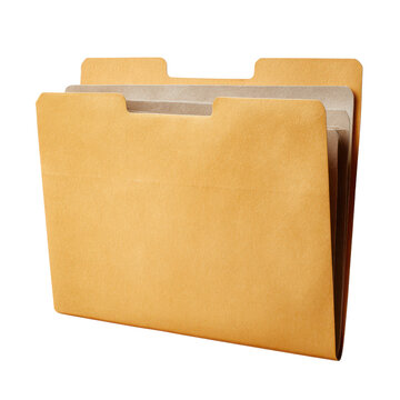 Stack of manila file folders with tabs against black background document paper, Isolated, Png Transparent Background