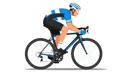 Naklejka premium Professional road cyclist in dynamic motion focused on speed and endurance