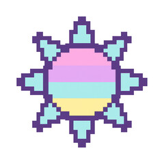Obraz premium PNG Pixelated pastel sun design