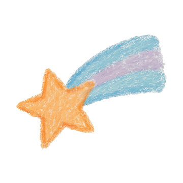PNG Colorful crayon shooting star
