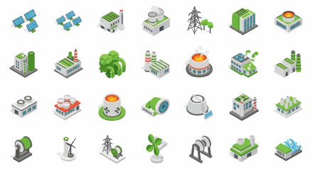 Fototapeta premium Eco friendly icons on white background.