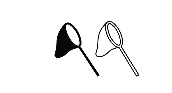 Two black insect nets displayed against a white background silhouette