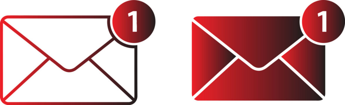 Vector art email notification icons modern designs for communication messaging systems