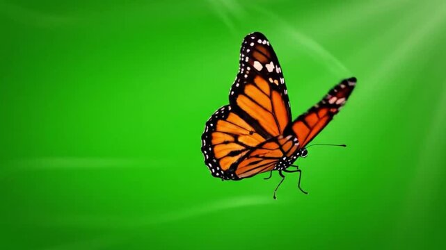 butterfly wings spread on green.