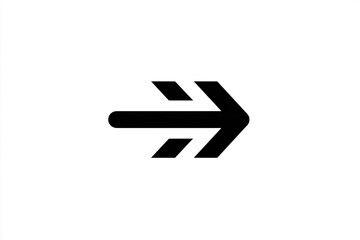 Obraz premium Bold, black arrow symbol with a dual-line shaft, pointing right