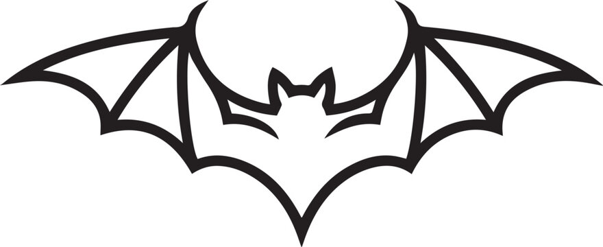 Black Outlined Icon of a bat
