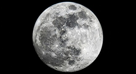 Naklejka premium Close-up view of a full moon with visible craters and surface texture