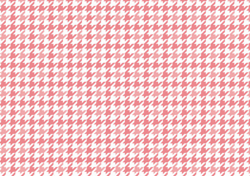 【日本の伝統模様】千鳥・千鳥格子のシームレスパターン（赤系） / Chidori & Chidori-goushi (Houndstooth) &ndash; Japanese Traditional Seamless Pattern Set  (Red Tones)