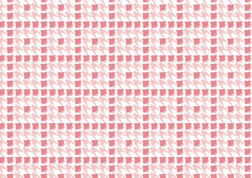 【日本の伝統模様】千鳥・千鳥格子のシームレスパターン（赤系） / Chidori & Chidori-goushi (Houndstooth) &ndash; Japanese Traditional Seamless Pattern Set  (Red Tones)