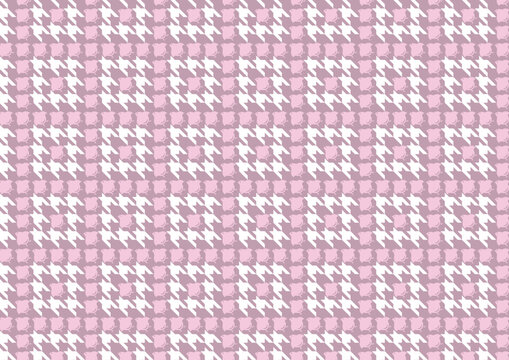 【日本の伝統模様】千鳥・千鳥格子のシームレスパターン（赤系） / Chidori & Chidori-goushi (Houndstooth) &ndash; Japanese Traditional Seamless Pattern Set  (Red Tones)