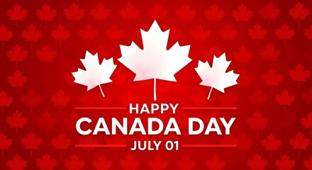 Fototapeta premium Happy canada day festive red and white maple leaf background for canada's national holiday