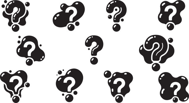 Question Marks in Black and White Background