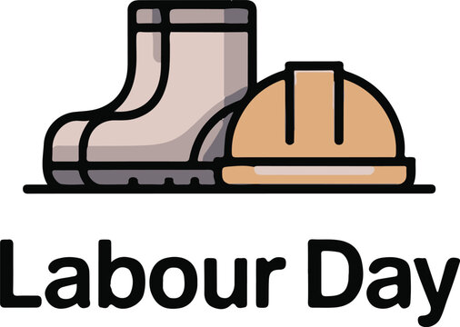 Shoes and cap tools icon. Labour day. Adobe Illustrator Artwork