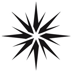 Obraz premium Sharp Black Abstract Starburst Graphic with Radial Symmetry