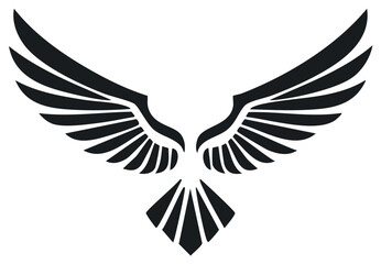 Obraz premium Bold Eagle Wings Symbol Graphic Silhouette Abstract Power Freedom